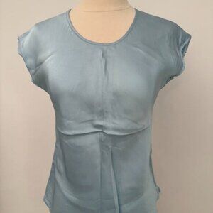 Helmut Lang Distressed Cap Sleeve Blouse, Size Small